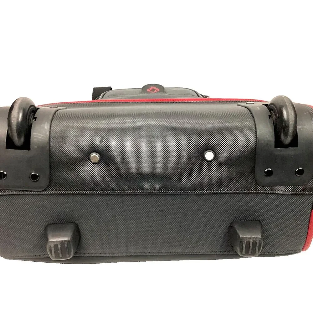 Samsonite Rolling Laptop Bag - Black/Red - Carry Handle + Pull-Along - EUC!